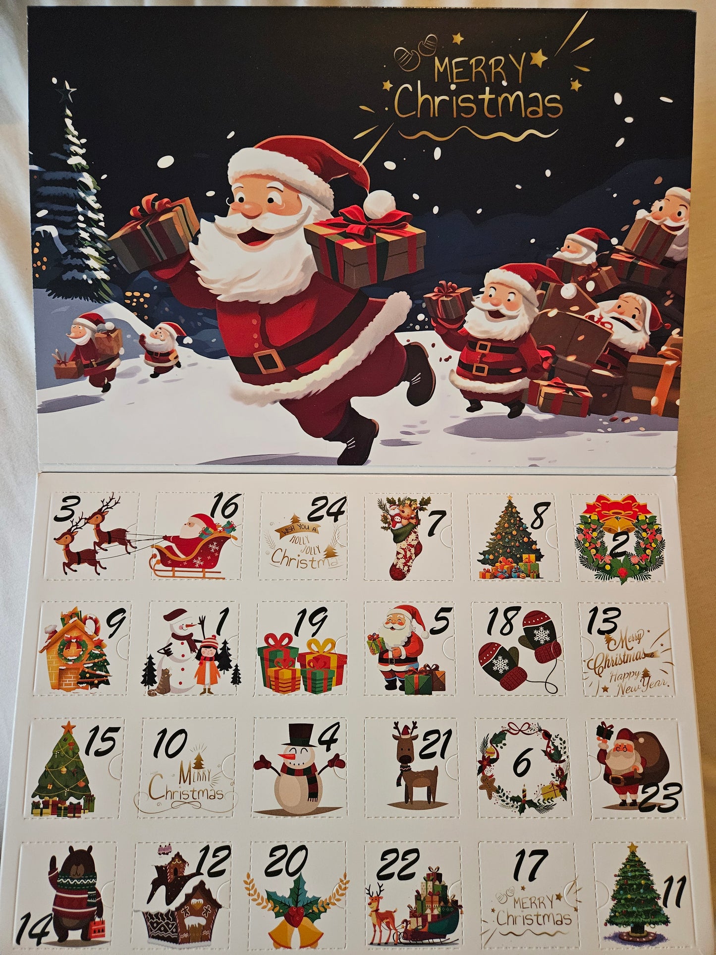 Calendrier de l'Avent doré