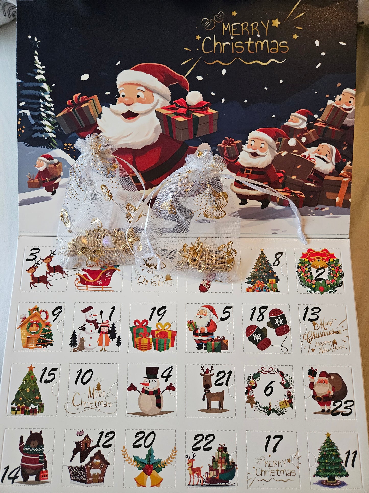 Calendrier de l'Avent argenté